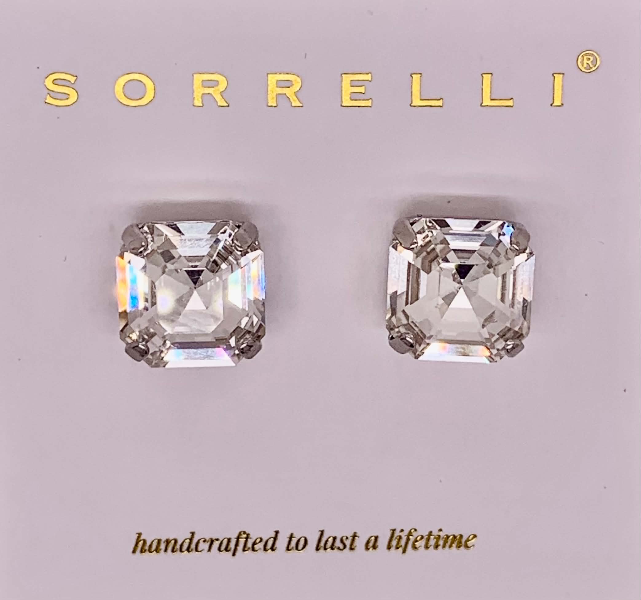 Sorrelli Asscher Cut Crystal Earrings