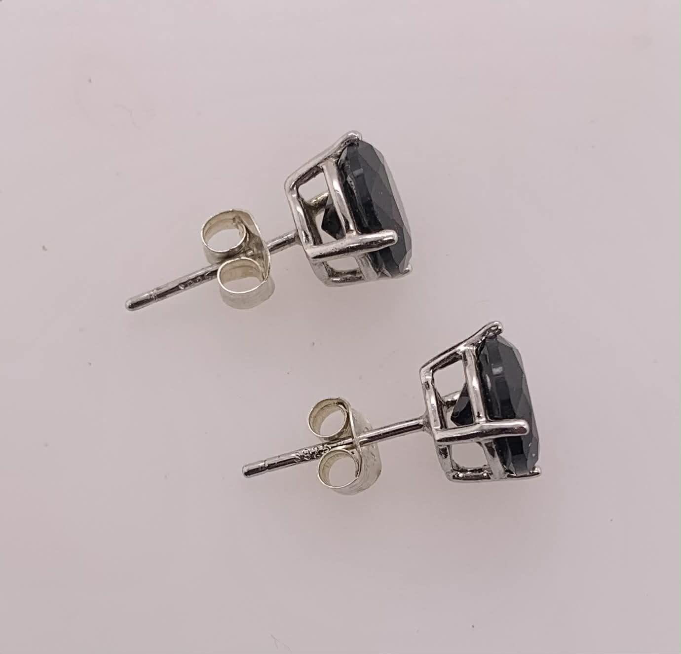 Sterling Black Onyx Stud Earrings