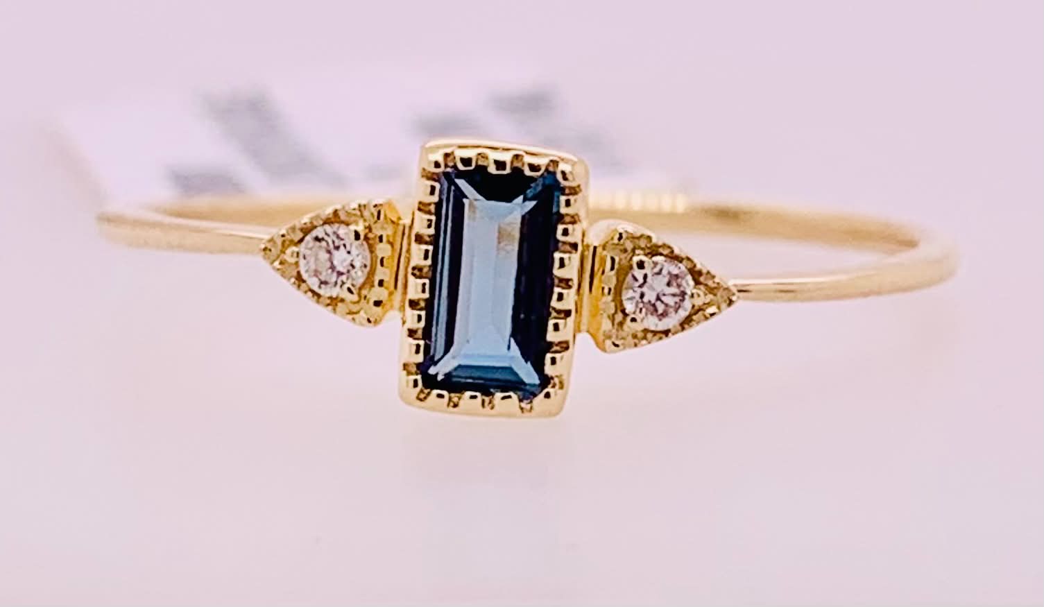 14K London Blue Topaz & Diamond Ring