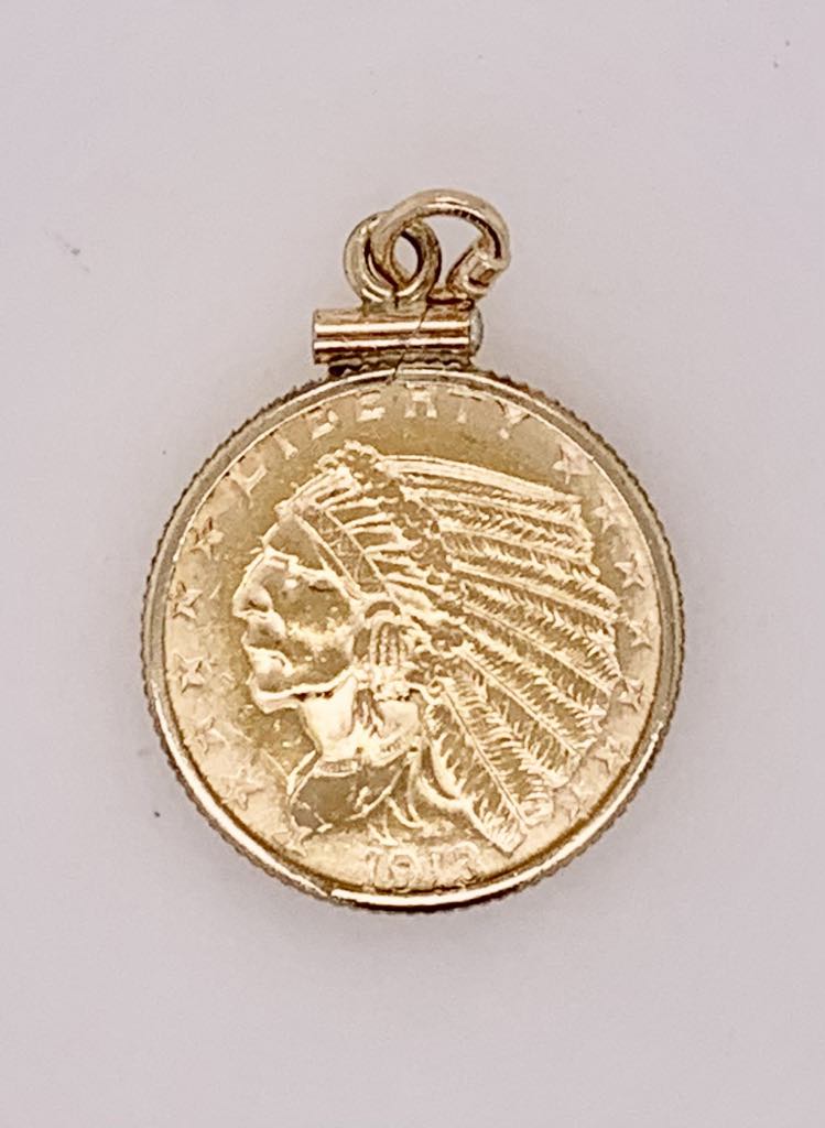 Estate 1913 Gold Coin Pendant