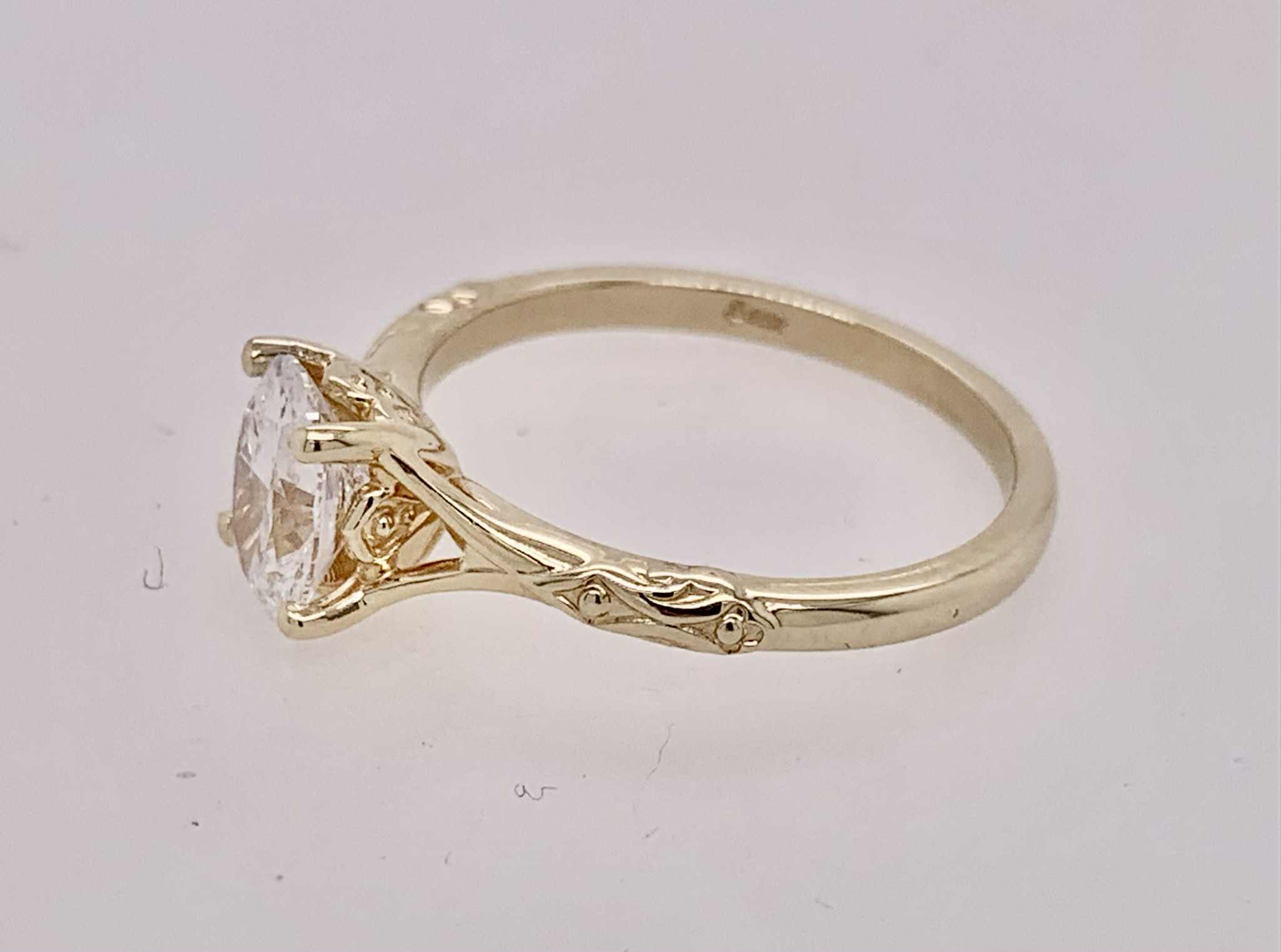 14K Lab Solitaire Ring