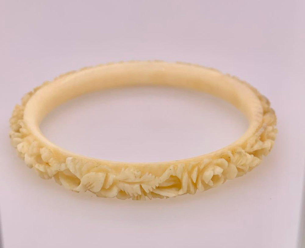 Estate Craved Floral Bangle