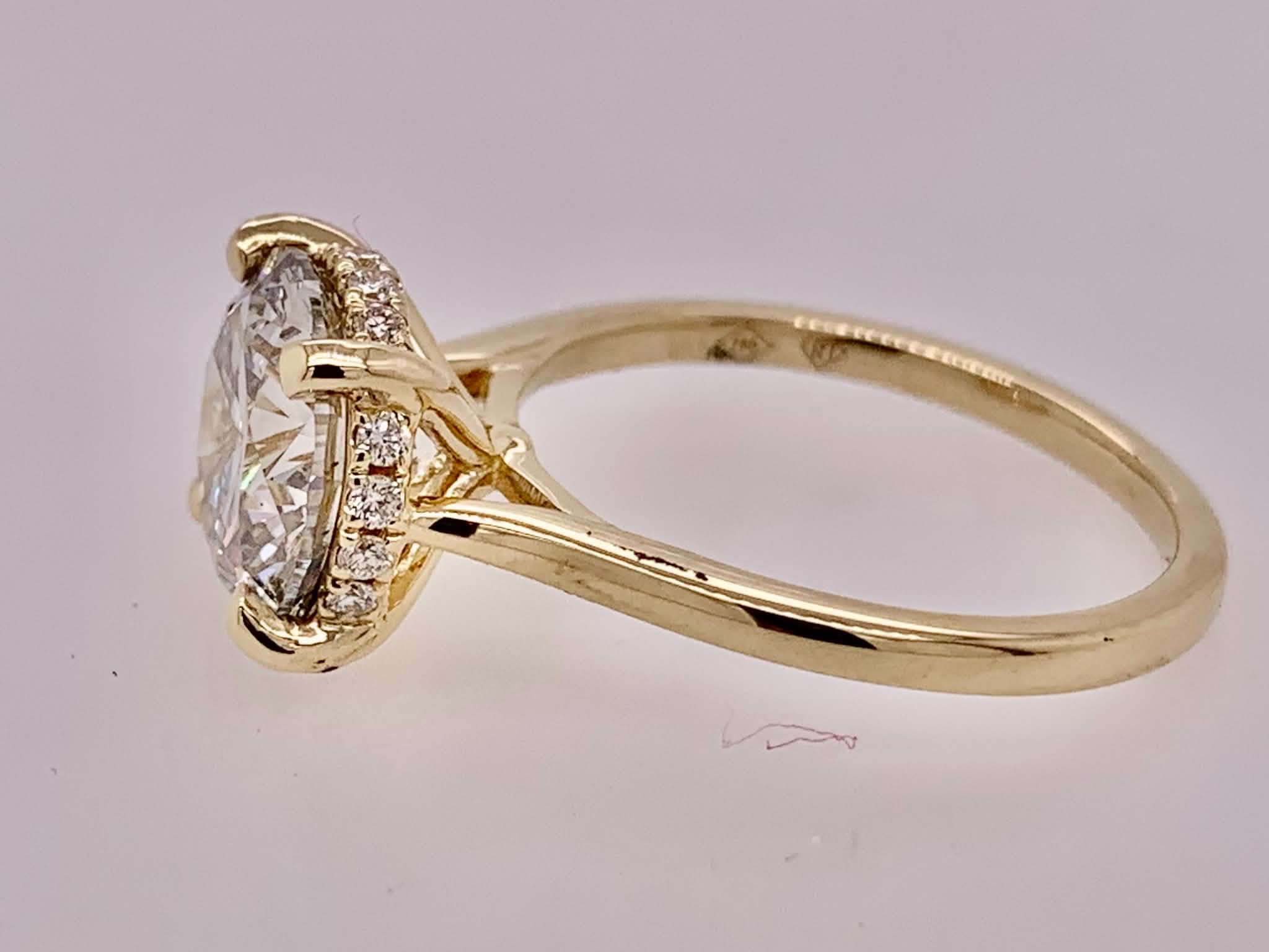 18K Solitaire LAB Diamond Ring
