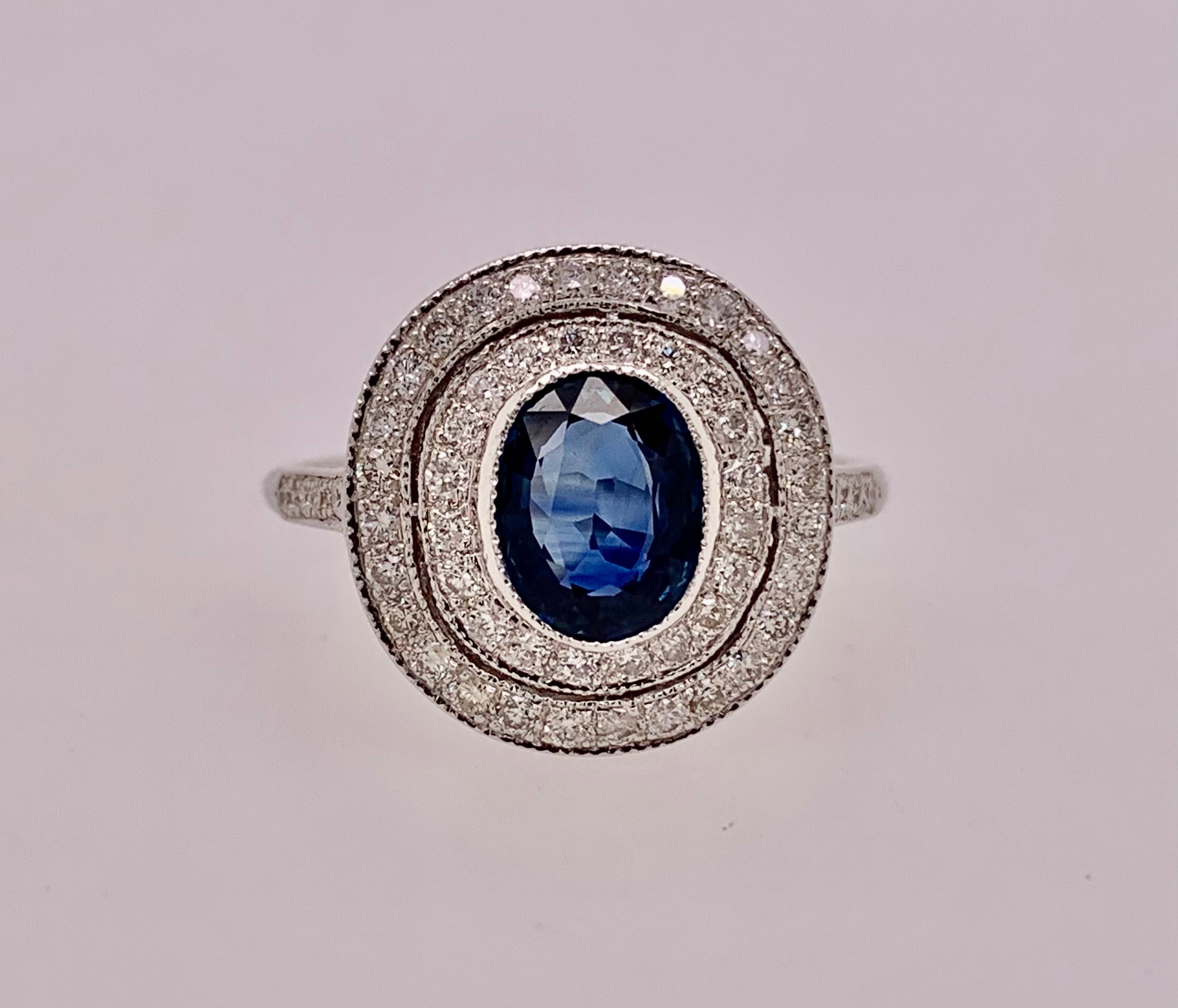 Estate 18k Sapphire & Diamond Ring