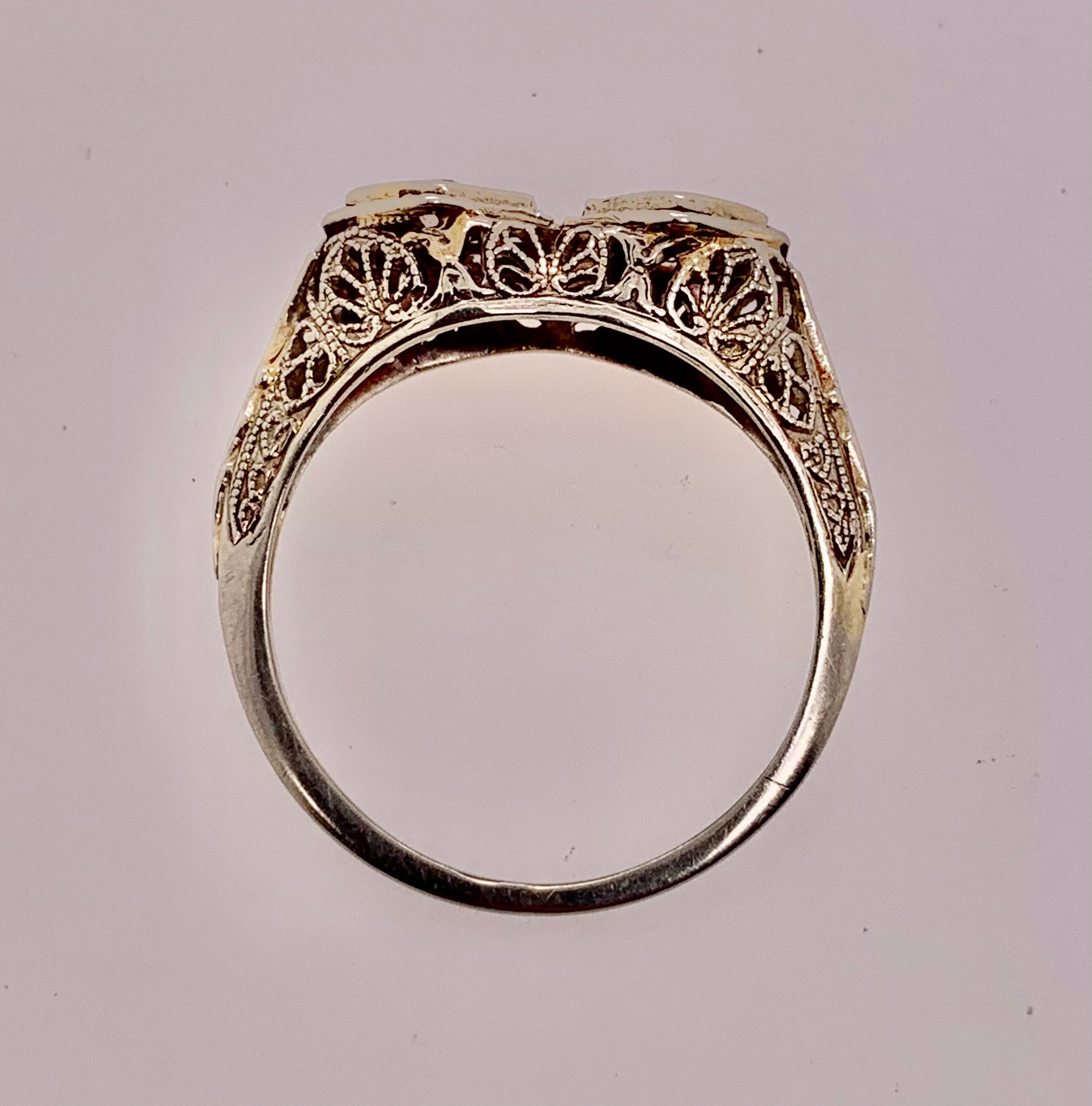 Estate 18K Filigree Diamond Ring