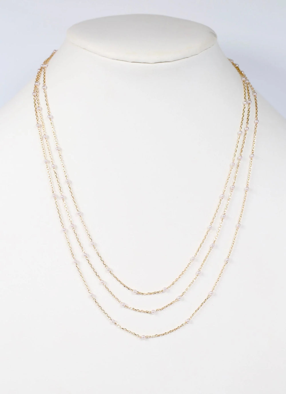 Ellis Layered Necklace with Pearls GOLD