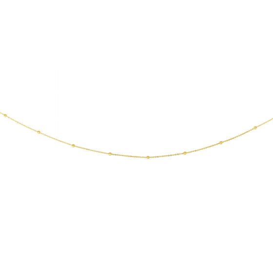 14K Gold Polished Bead Saturn Chain