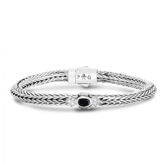 Phillip Gavriel Black Onyx Sterling Silver Woven Bracelet