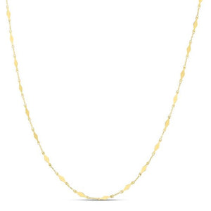 14K Gold Diamond Mirror Chain Necklace