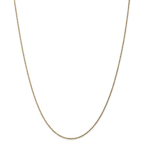 14K Yellow Gold 1mm Solid D/C Rope