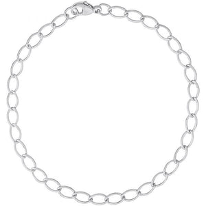 Petite Oval Link Classic Charm Bracelet in Sterling Silver
