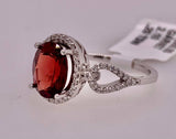 14K Garnet & Diamond Ring