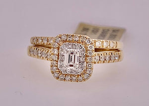 14K Diamond Engagement Ring With Matching Band