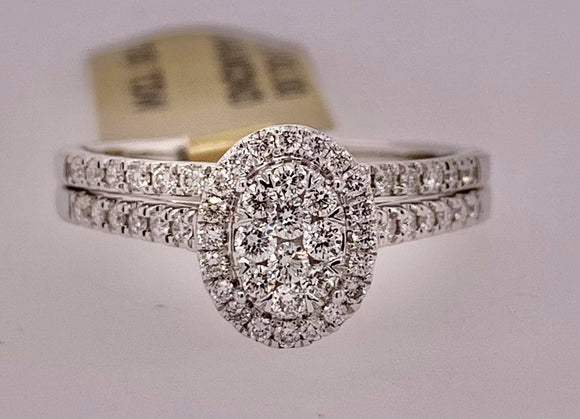 14K Diamond Engagement Ring With Matching Band