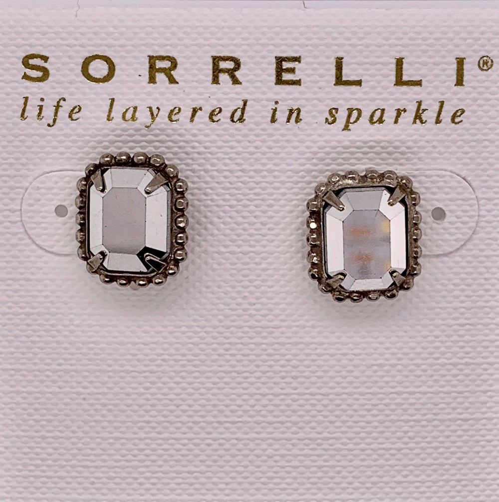 Scalloped Emerald Cut Stud Earrings