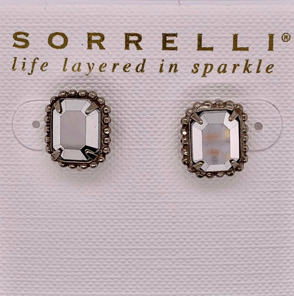 Scalloped Emerald Cut Stud Earrings