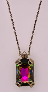 Large Emerald Cut Crystal Pendant