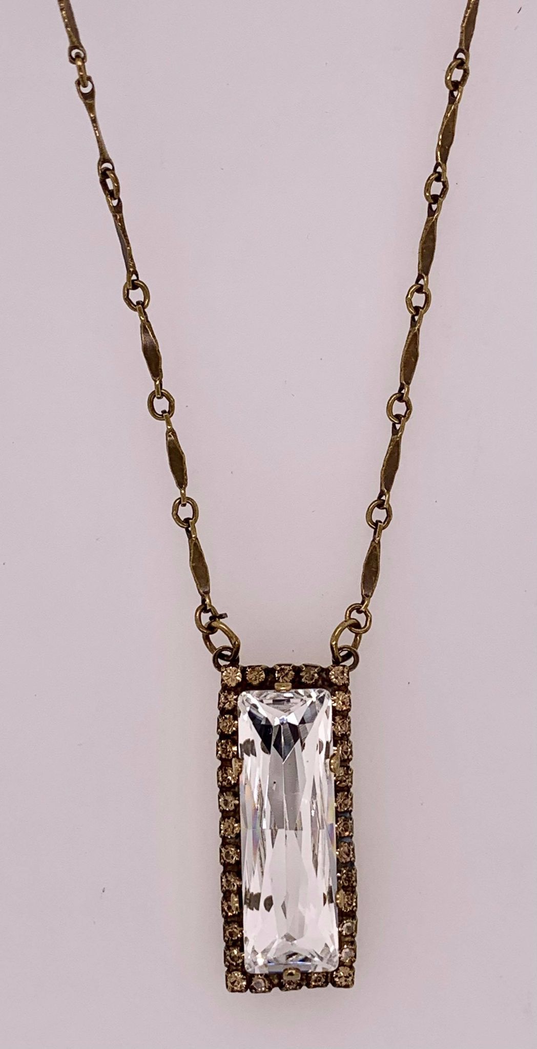 Shimmering Crystal Baguette Necklace