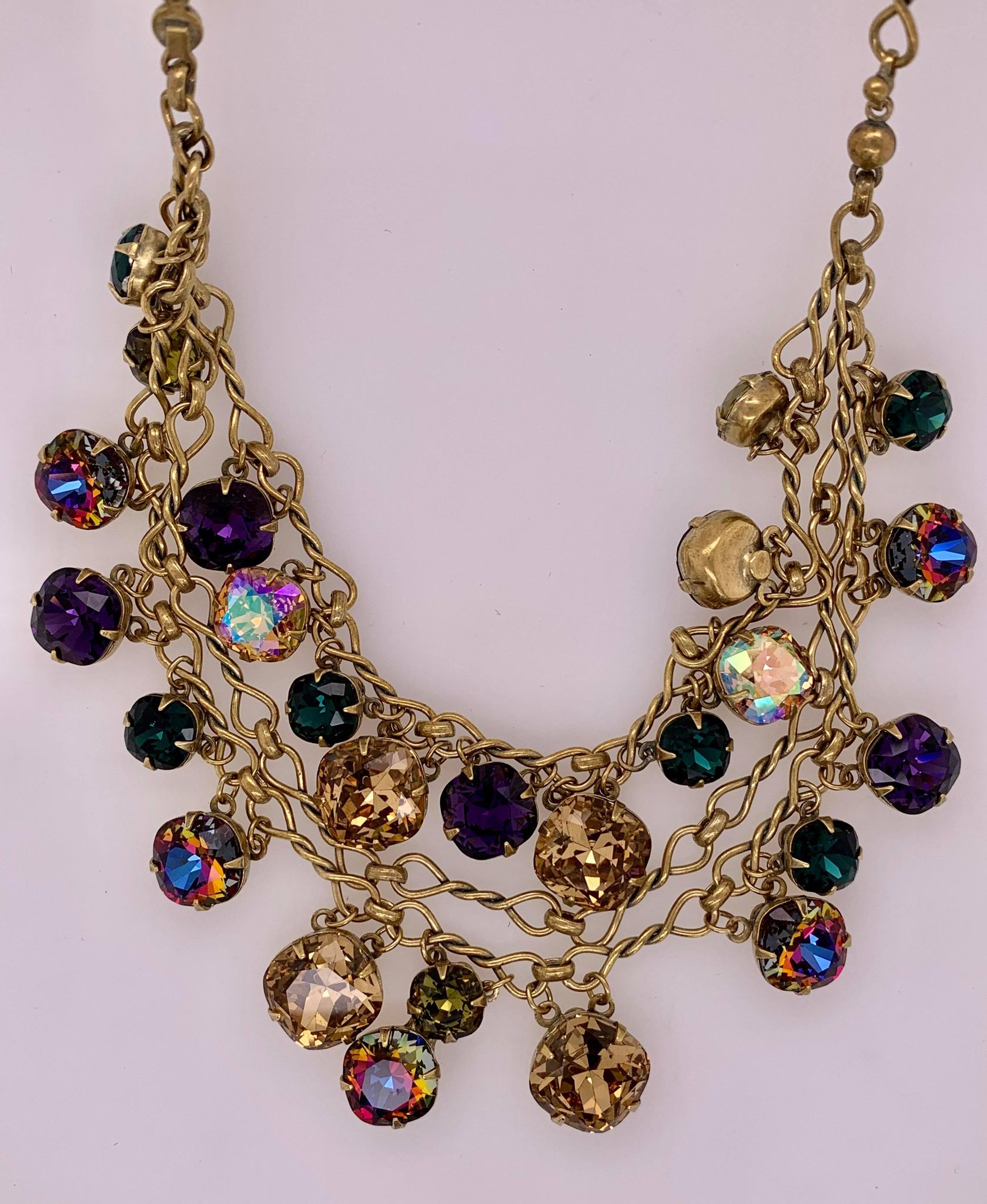 Glittering Double-Strand Crystal Bib Necklace