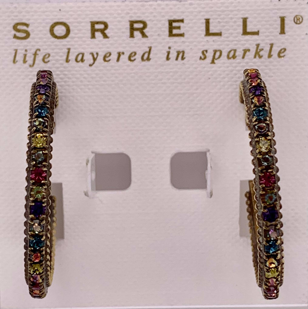 Crystal and Ball Chain Hoop Earring