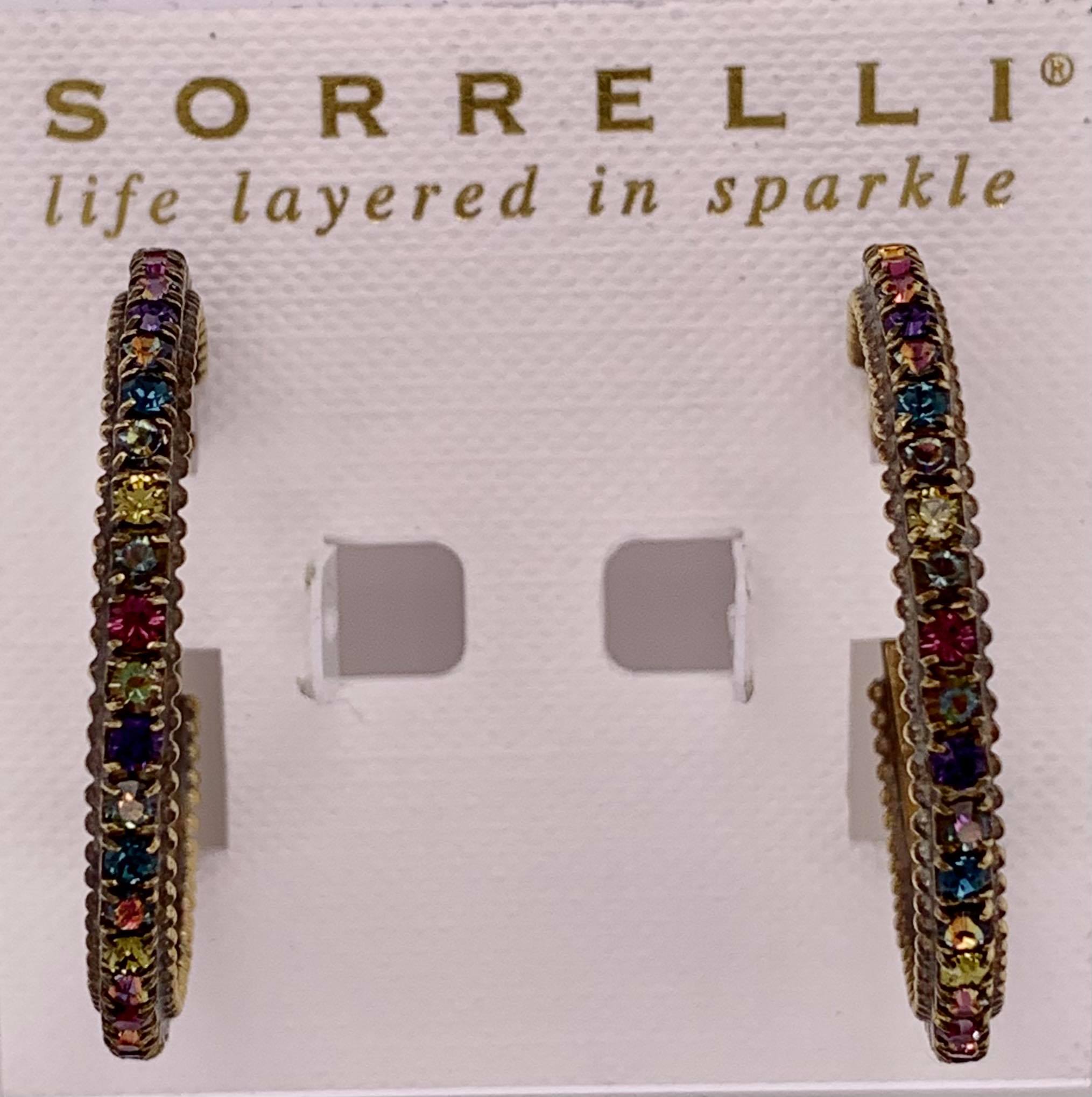 Crystal and Ball Chain Hoop Earring