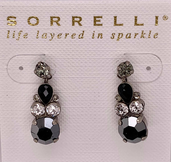 Round and Pear Crystal Post Earring