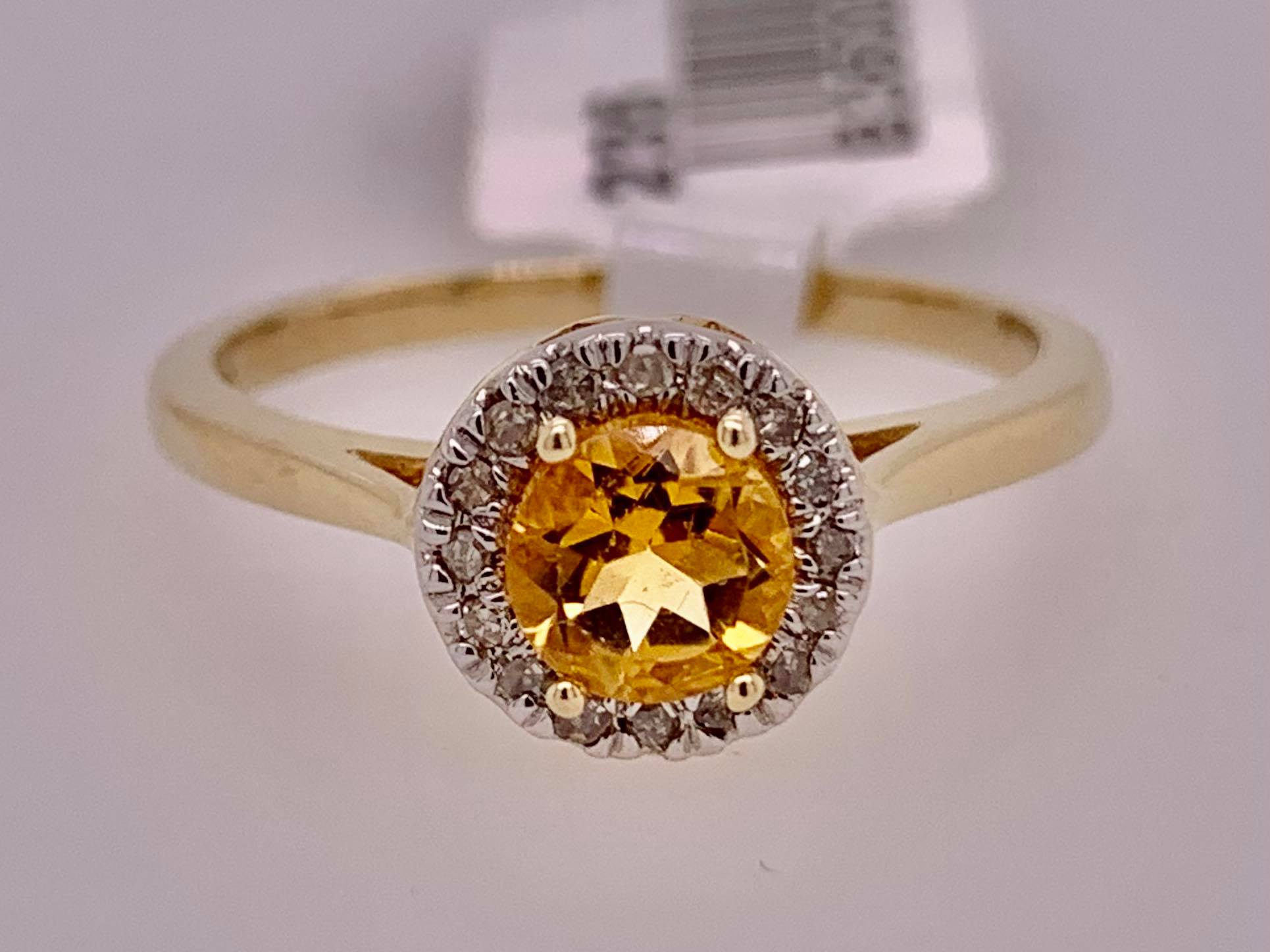 14K Citrine & Diamond Ring