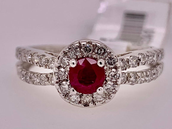 14K Ruby & Diamond Ring
