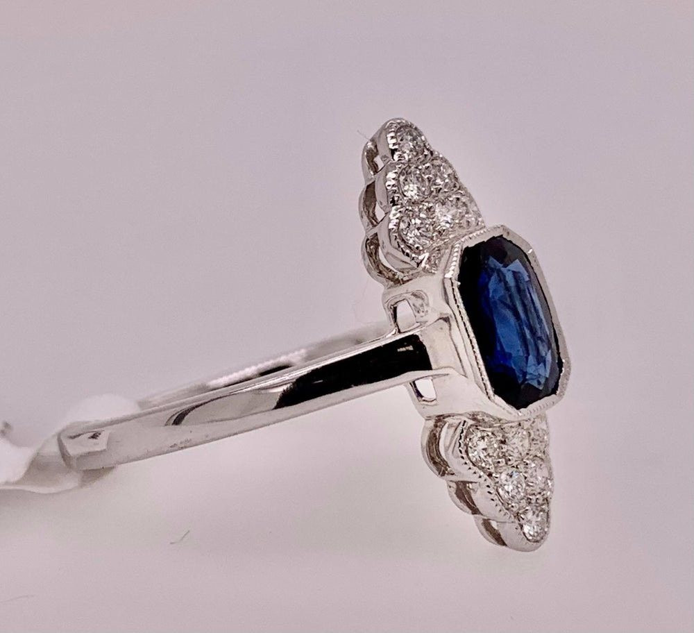 18K Sapphire & Diamond Ring