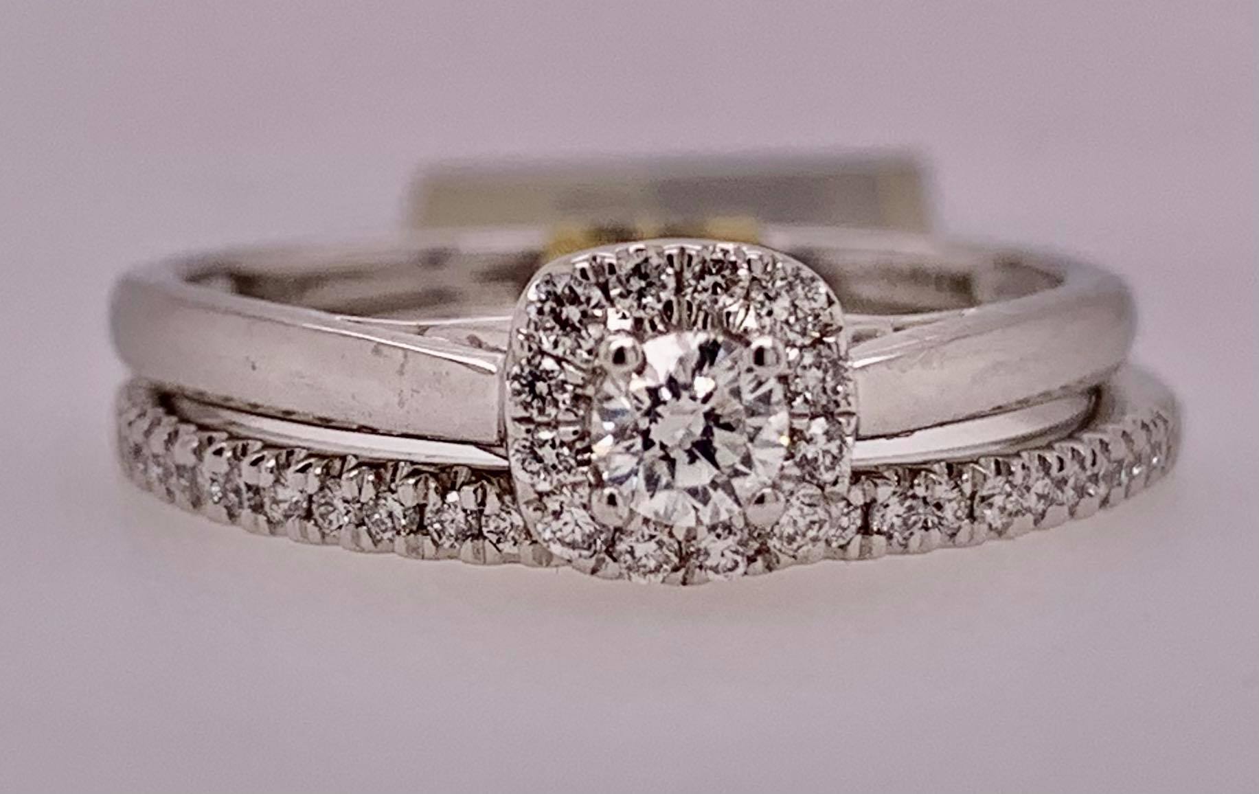 14K Diamond Wedding Set