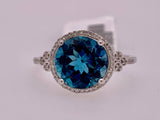 14K London Blue Topaz & Diamond Ring