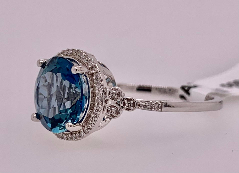 14K London Blue Topaz & Diamond Ring