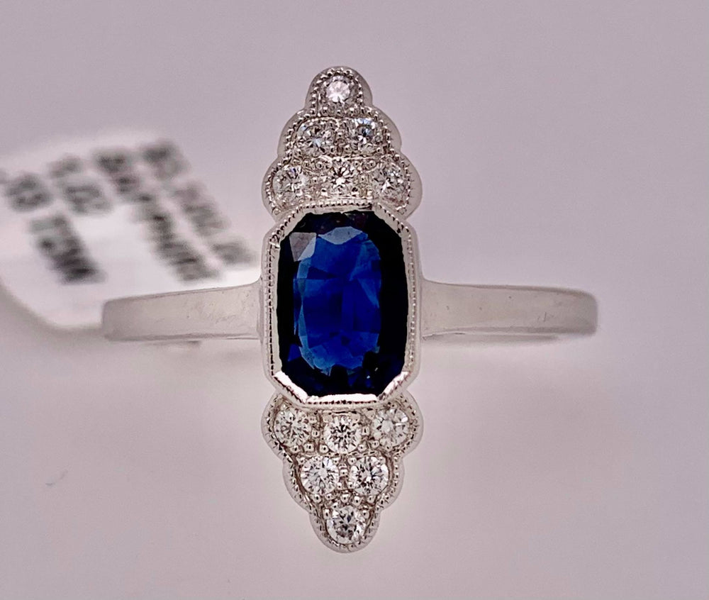 18K Sapphire & Diamond Ring