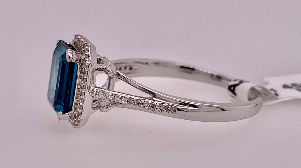 14K London Blue Topaz & Diamond Ring