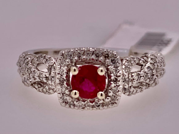 14K Ruby & Diamond Ring