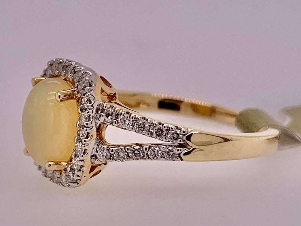 10K Opal & Diamond Ring