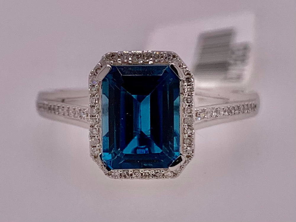 14K London Blue Topaz & Diamond Ring