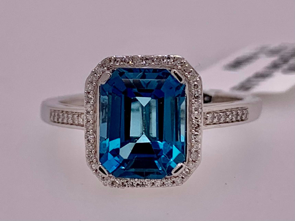 14K London Blue Topaz & Diamond Ring