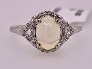 14K Opal & Diamond Ring