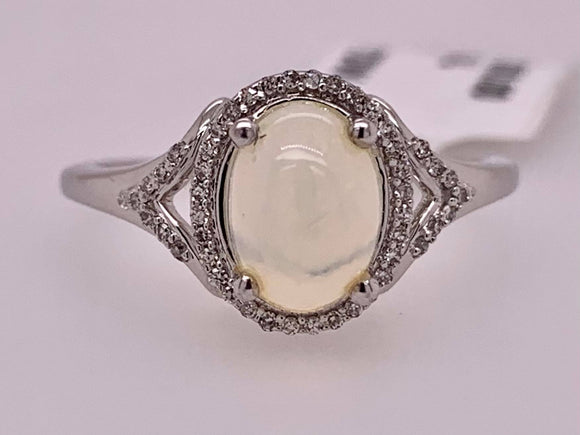 14K Opal & Diamond Ring