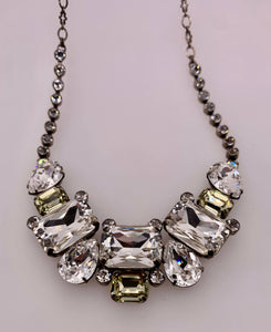 Emerald and Pear-Cut Crystal Collar Tennis Necklace