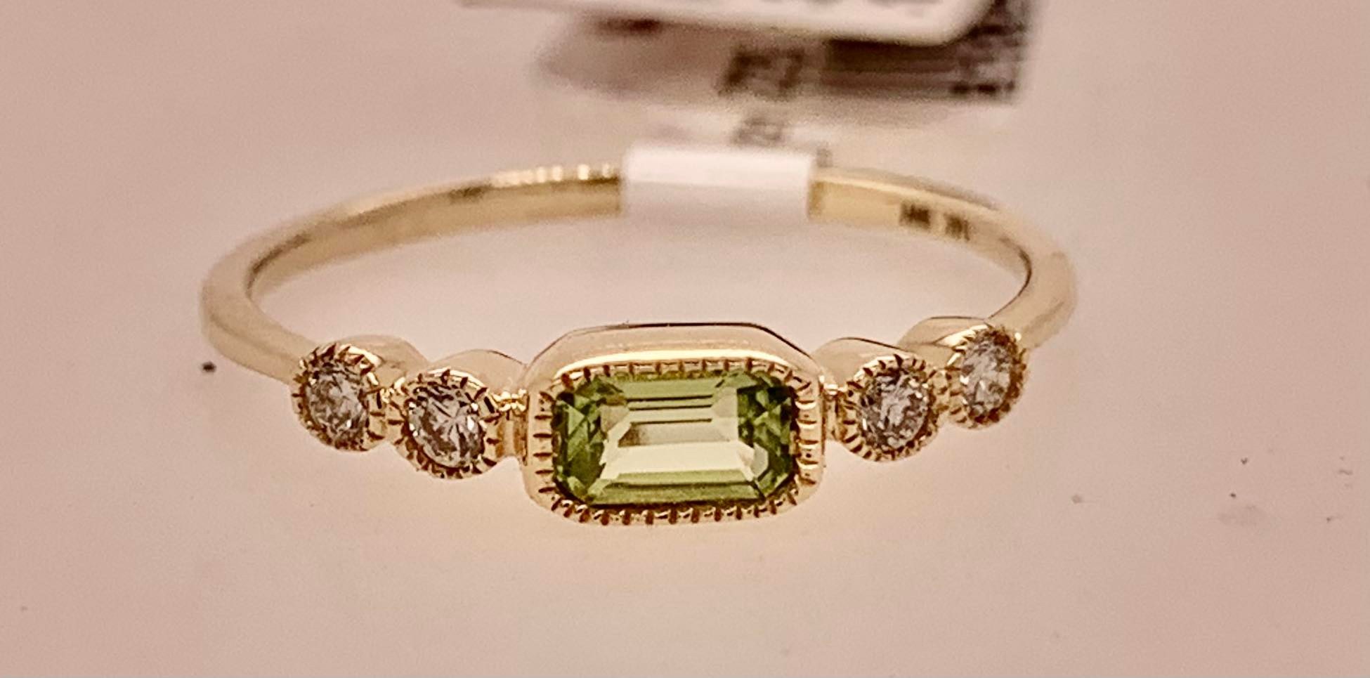 14K Peridot & Diamond Stack Ring