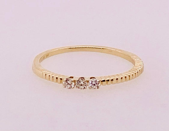 14K Yellow Gold & Diamond Stack Band