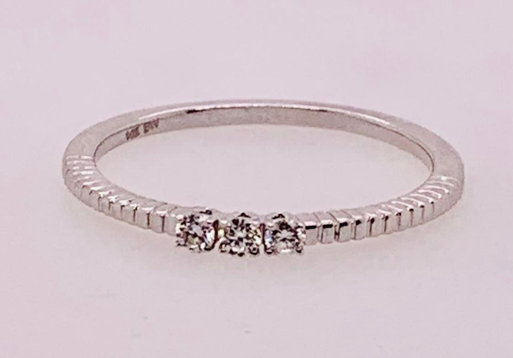 14K White Gold & Diamond Stack Band