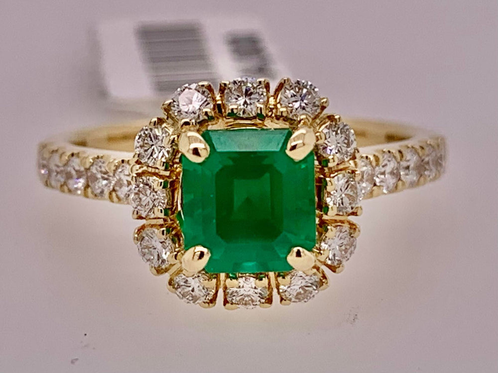 14K Emerald & Diamond Ring
