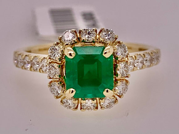 14K Emerald & Diamond Ring