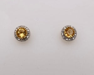 14K Citrine & Diamond Earrings