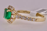 14K Emerald & Diamond Ring
