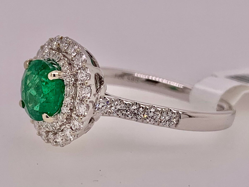 14K Emerald & Diamond Ring