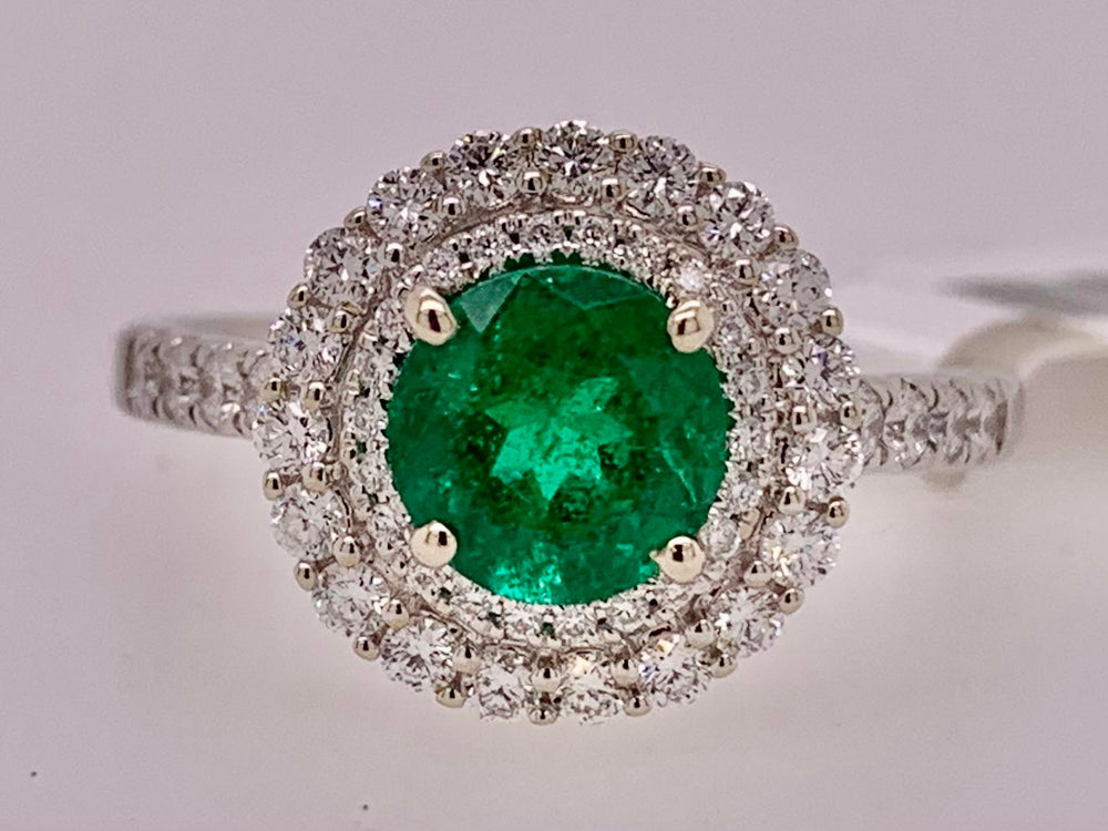 14K Emerald & Diamond Ring